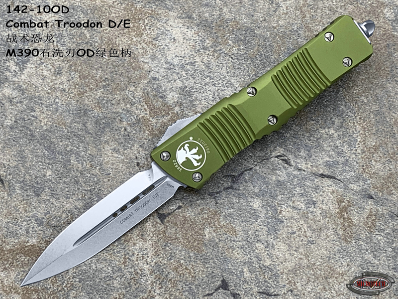 Microtech ΢142-10OD Combat Troodon D /E Stonewash Standard ս M390вʯϴ ODɫ˫սֱ(ֻ